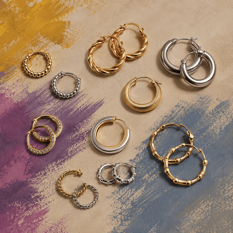 Gold and silver hoops β twisted, beaded, chunky and pavΓ© styles