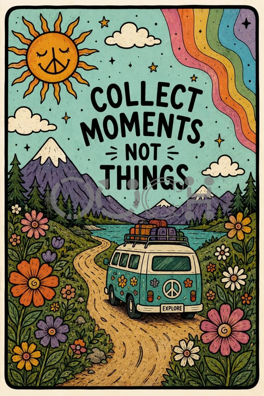 Collect Moments Not Things — Ouch poster