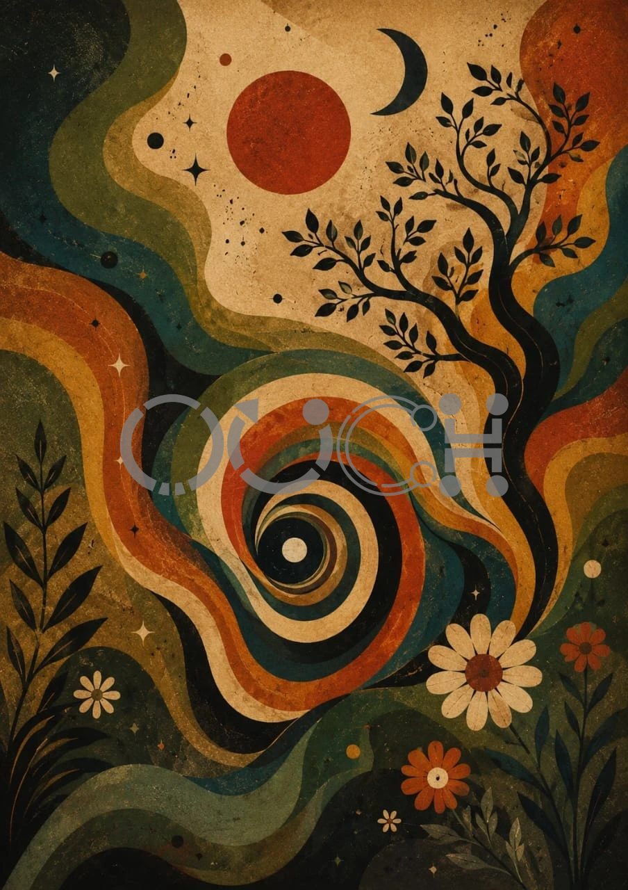 Sun Moon Spiral — Ouch poster